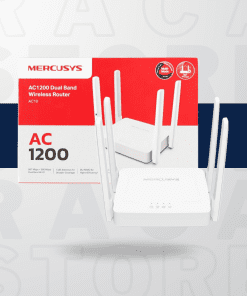 racastore, Dual‑band AC1200 (867 + 300 Mbps), 4 antenas de 5 dBi, beamforming, modos router/extensor. Streaming fluido y red expansiva para el hogar